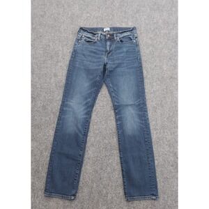 J Crew Kurabo Jeans Mens 30x30 Blue Whiskered Straight Japanese Denim Tag 30x32